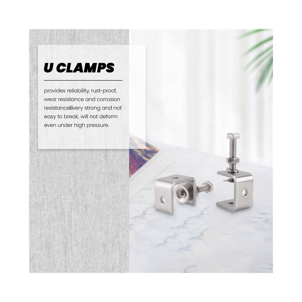 6Pcs C Clamps,U Clamps For Metal Working, Small Desk Clamp With Stable Wide Jaw Opening & Protective Pads/I- Design 6032068164190