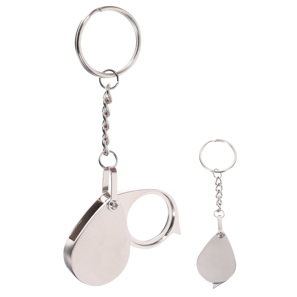 Magnifying Glass Keychain 10X Optical Magnification Folding Pocket Magnifier with Durable Metal Keyring