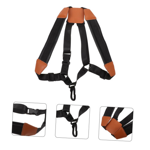Adjustable Black Saxophone Shoulder Strap and Harness Set for Kids Students Comfortable Support 2