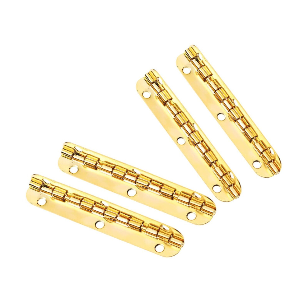Golden Stainless Steel Cabinet Door Hinges 65X15mm 4Pcs Durable Smooth Action For Wooden Jewelry Boxes 9351714404792