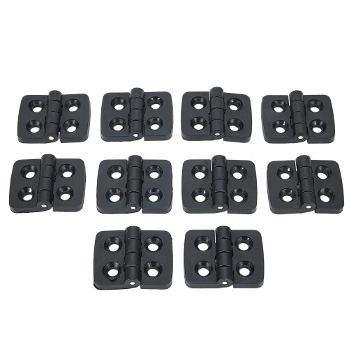 Black ABS Door Hinges 10pcs Plastic Cabinet Hinges for Electrical Box Easy Installation Smooth Operation