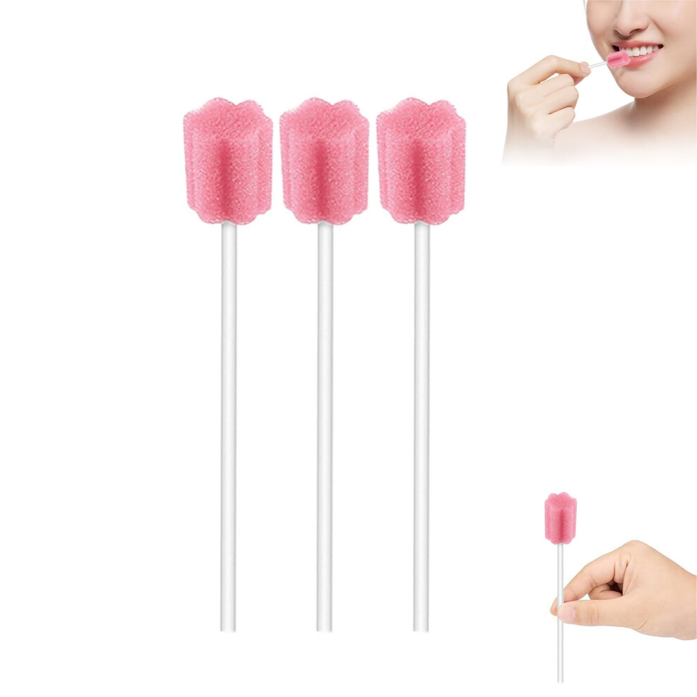 Disposable Oral Care Sponge Sticks 100 Pack, Individually Wrapped Soft Swabs for Gentle Mouth Cleaning