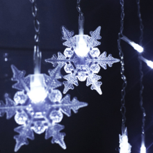 LED Curtain Lights Waterproof Freeze Resistant Home Use for Window Wall Garden Christmas Holiday Decor Snowflake