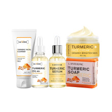 (A) Vntub Turmeric Skin Care Set Turmeric Extract + Turmeric Essence + Turmeric Soap + Turmeric Facial Cleanser + Turmeric Face Cream60Ml 221220