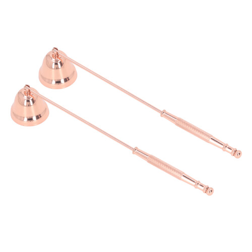 2x Kerzenlöscher Glocke Metall Roségold Langgriff