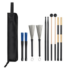 Drum Stick Bag with Holder, 5Pair Drumsticks and Mallets Kit, Beginner Drum Accessories Set