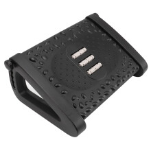 Adjustable Under Desk Footrest with Massage Texture, Ergonomic Foot Support and Thickened PP Base (Black)