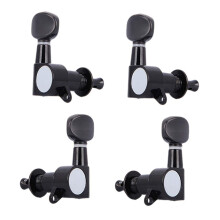 Black Ukulele Tuning Pegs 2L 2R Set with Stable Tuning Performance and Easy Installation