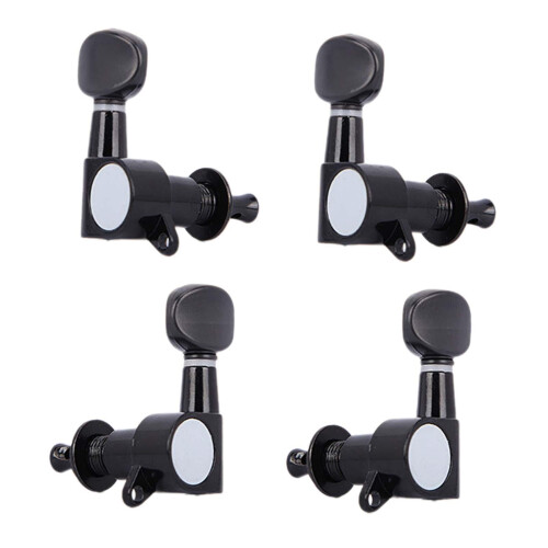Black Ukulele Tuning Pegs 2L 2R Set with Stable Tuning Performance and Easy Installation