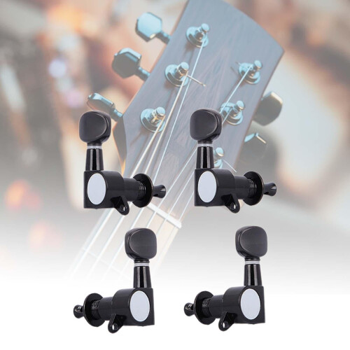 Black Ukulele Tuning Pegs 2L 2R Set with Stable Tuning Performance and Easy Installation 2