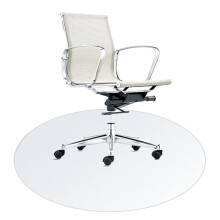 Clear Round Office Chair Mat 80cm Durable Polycarbonate Floor Protector for Hardwood and Carpet