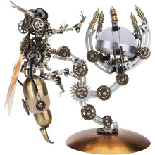 3D Metal Puzzle Wasp with Warm Light for Adults, Laser Cut Metal Model Kit with UltraPrecision Design