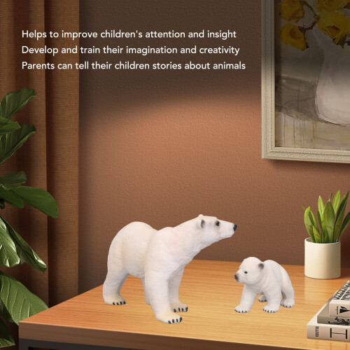 White Bear Figurine 2pcs, PVC, Small 7x3.5x4cm 1