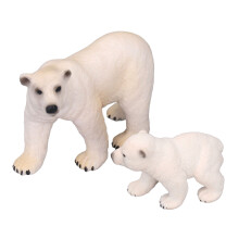 White Bear Figurine 2pcs, PVC, Small 7x3.5x4cm