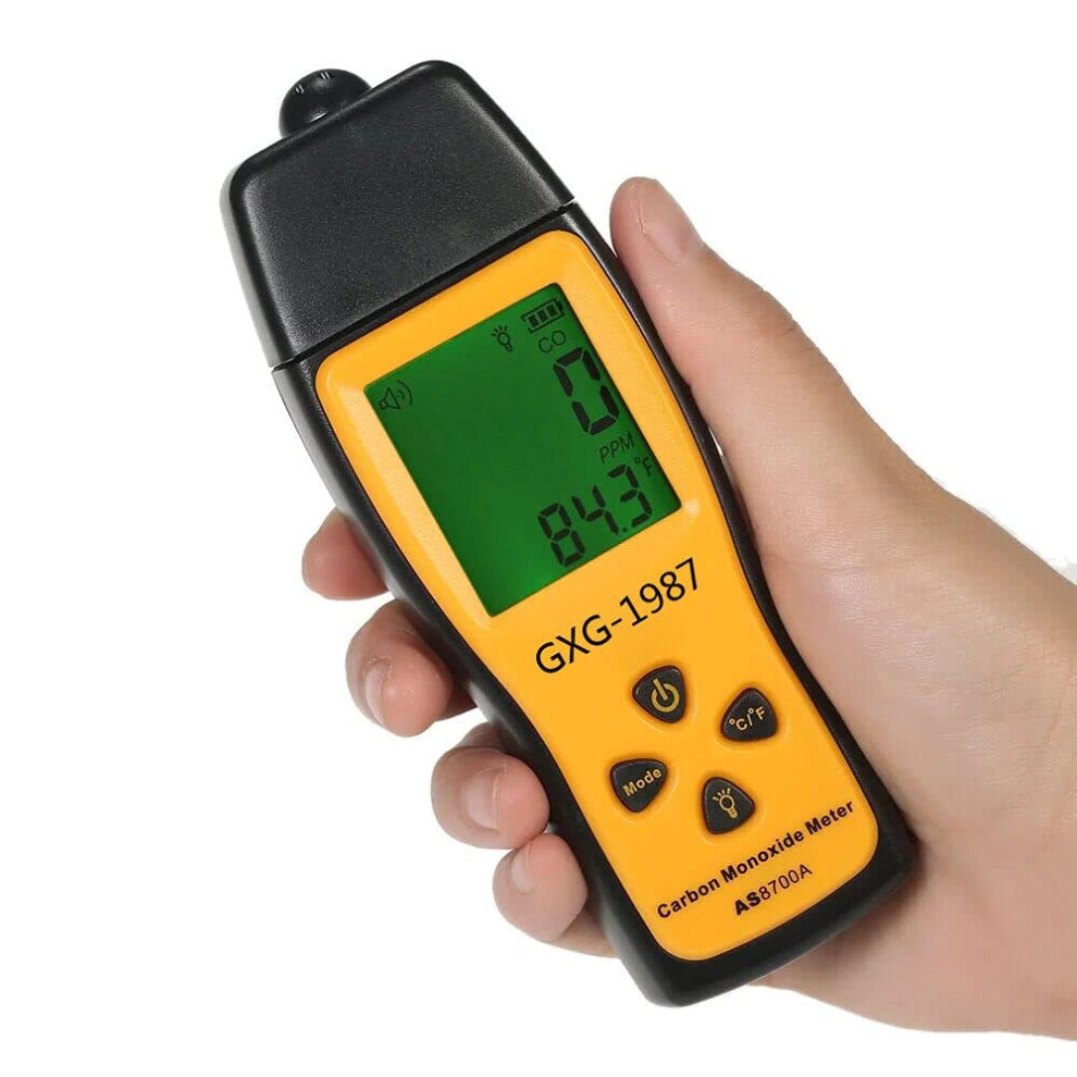 Handheld Carbon Monoxide Detector Accuracy Co Gas Detector With Lcd Display Battery Powered Yellow 9073542925279