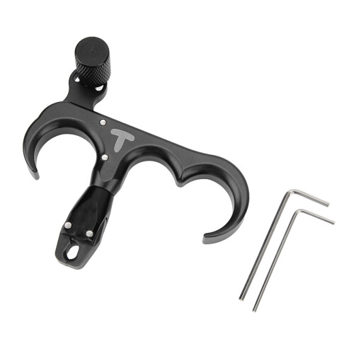 3 Finger Hand Held Bow Release 360 Black 120 LBS