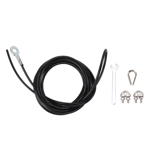 Pulley Cable 4m/13.1ft Black PU Steel Adjustable 1