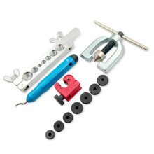 Double Pipe Flaring Tool Kit for Brake & Plumbing Repair with Copper Brass Bender