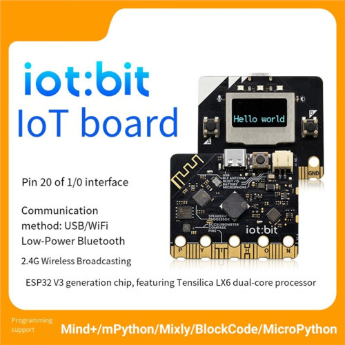 Iot:Bit Development Board ESP32 0.96 Inch 2.4G Radio/WIFI/BLE  Wifi Mind+ Mixly Programming 2