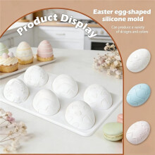 2 Paquetes de Moldes de Silicona para Chocolate de Pascua con 6 Cavidades en Forma de Huevo - Molde Reutilizable para Dulces para Pastel de Mousse,