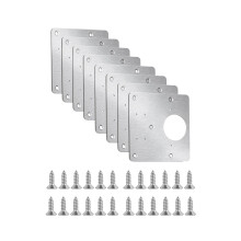 8 Piece Cabinet Hinge  Plate Kit Stainless Steel Door Hinge Reinforcement Brackets for Kitchen Cabinets with Screws
