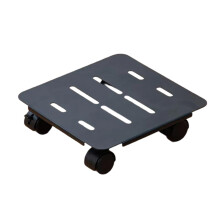 Heavy Duty Plant Caddy with Wheels, Durable Steel Stand with Lockable Casters for Large Pots Indoor Outdoor, Black