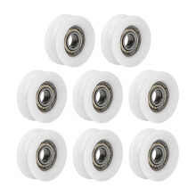 8 polias com rolamento, 0,24 x 0,94 x 0,35 polegadas, brancas, para portas e janelas de correr.