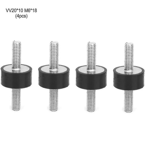4 Stück M6 Gummilager, männlich, Antivibrations-Silentblock, Auto, Boot, Bobbins (vv20*10 M6*18)