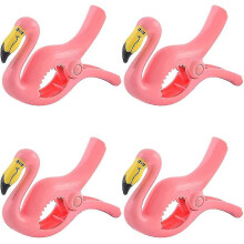 Kunststoff-Windschutzscheibenclip für Sonnenstühle, Kunststoff-Flamingoclip, Handtuchclip (4 Stück)