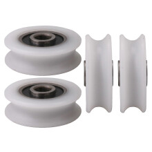 Conjunto de 4 polias de nylon Uroove brancas com diâmetro interno de 4 mm, compatíveis com portas de correr.