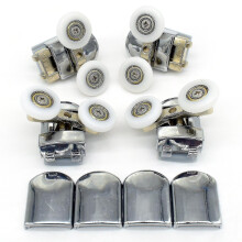 Set Of 4 Twin Shower Door Rollers Runners Wheels Pulleys 23mm Wheel Diameter Top Bottom Bathroom Replacement Parts