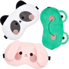 Schlafmaske für Kinder, 3-teilig, verstellbar und elastisch (niedliches Design)