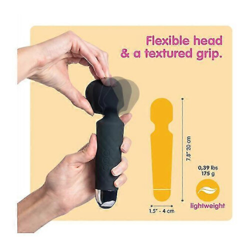 USB Charging Wireless Personal Massager - 8 Powerful Speeds and 20 Vibration Patterns - Waterproof (Black) 1