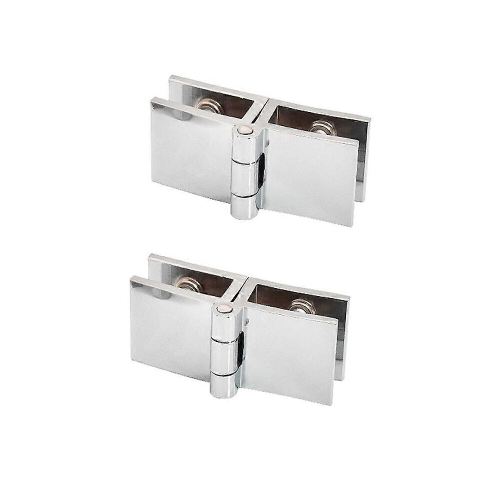 2 Pcs 180 Degree Glass Door Clip Hinge No Drilling Glass Hinge Compatible With Glass Thickness 5Mm - 8Mm 3260526406152