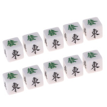 10 dés de Mahjong 22 mm, dés de direction du vent Sud Est Nord Ouest Cube