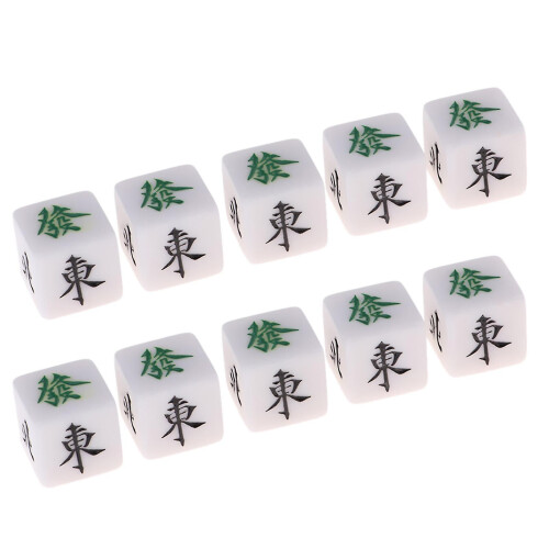 10pcs Mahjong Dice 22mm Wind Direction Dice South East North West Cube