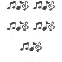 30 décorations en papier pour cupcakes en forme de notes de musique, idéales pour les gâteaux de mariage.