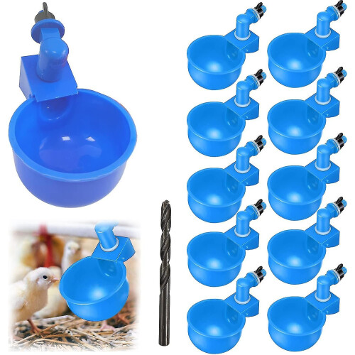 12 Pieces Chicken Drinker, Automatic Drinker, With Punch Tools, Suitable For Chickens, Ducks And Other Backyard Poultry