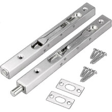 Conjunto de 2 Fechaduras de Embutir para Portas, Trinco de Segurança Oculto com Alavanca, Aço Inoxidável 304 Escovado, com Batente e Parafusos (st)