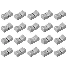 20 Stück 24 mm x 11 mm x 10 mm Konsolenmischpult-Faderknöpfe als Ersatz, kompatibel mit Potentiometern, grauer Knopf, schwarzer Knopf