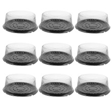Lot de 10 boîtes à gâteaux rondes réutilisables en plastique avec couvercles.