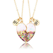 Collar para 2 niñas, collar de amistad con corazón magnético | Collares a juego