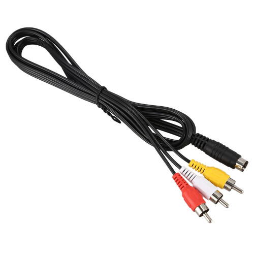 Cabo conversor de 1,5 m (4,9 pés) com 3 conectores RCA macho para 4 pinos S-Video macho para TV e PC. 1