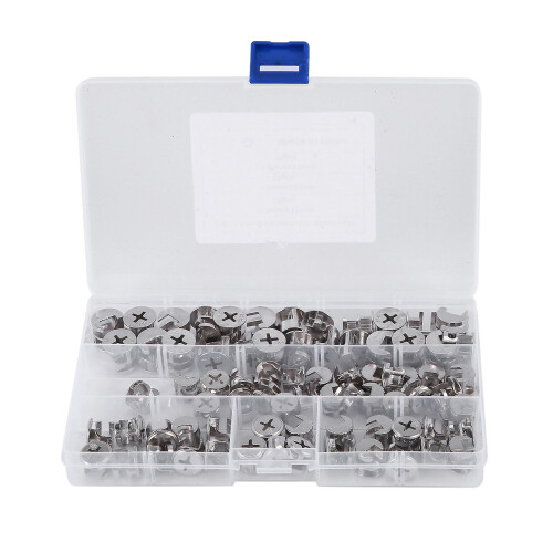 Conjunto de 75 peças de conectores de encaixe tipo came para móveis, compatíveis com armários e outros móveis.