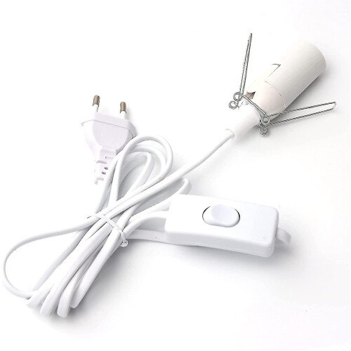 Winter Promotion,cable For Salt Lamp With Switch - E14-1.8 M - Socket For Salt Lamp, White 1