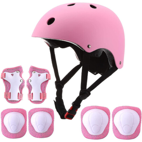 Set di protezioni sportive per bambini: ginocchiere, gomitiere e guanti.