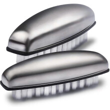 2 cepillos de uñas de acero inoxidable para mano, cepillos de uñas de cerdas duras, cepillo limpiador de uñas Fiis, el mejor regalo.