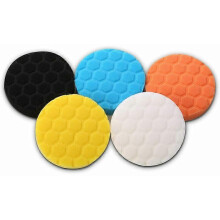 Kit com 5 boinas de polimento automotivo de 125 mm, esponja de polimento Hex Logic, compatível com esponjas de furadeira.