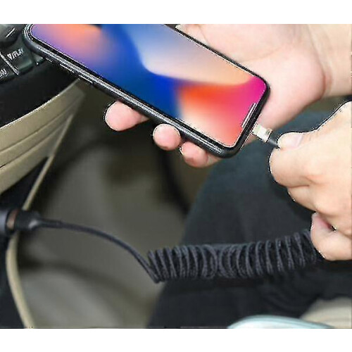 Car Data Cable, Spring Retractable Charging Cable Suitable For Iphone 2