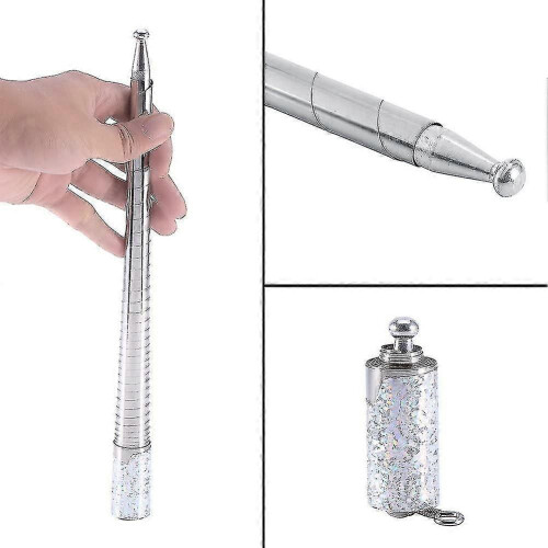 Walking Stick Metal Silver Stretchable Telescopic Prop High Elasticity, 1 Piece, Silver 1